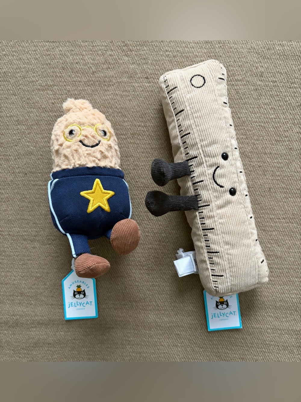 Jellycat Peanut & Ruler NWT